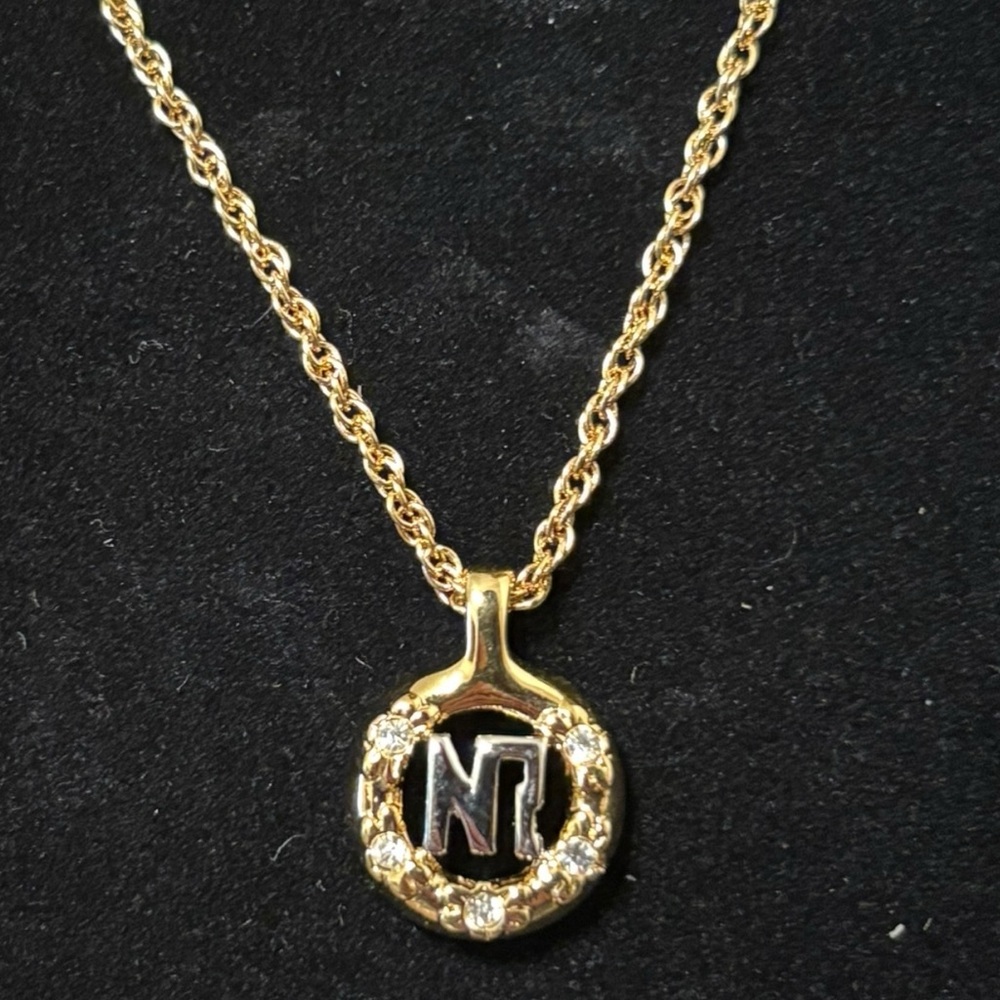 NINA RICCI Gold Plated w/ Swarovski Crystals Necklace 22kt